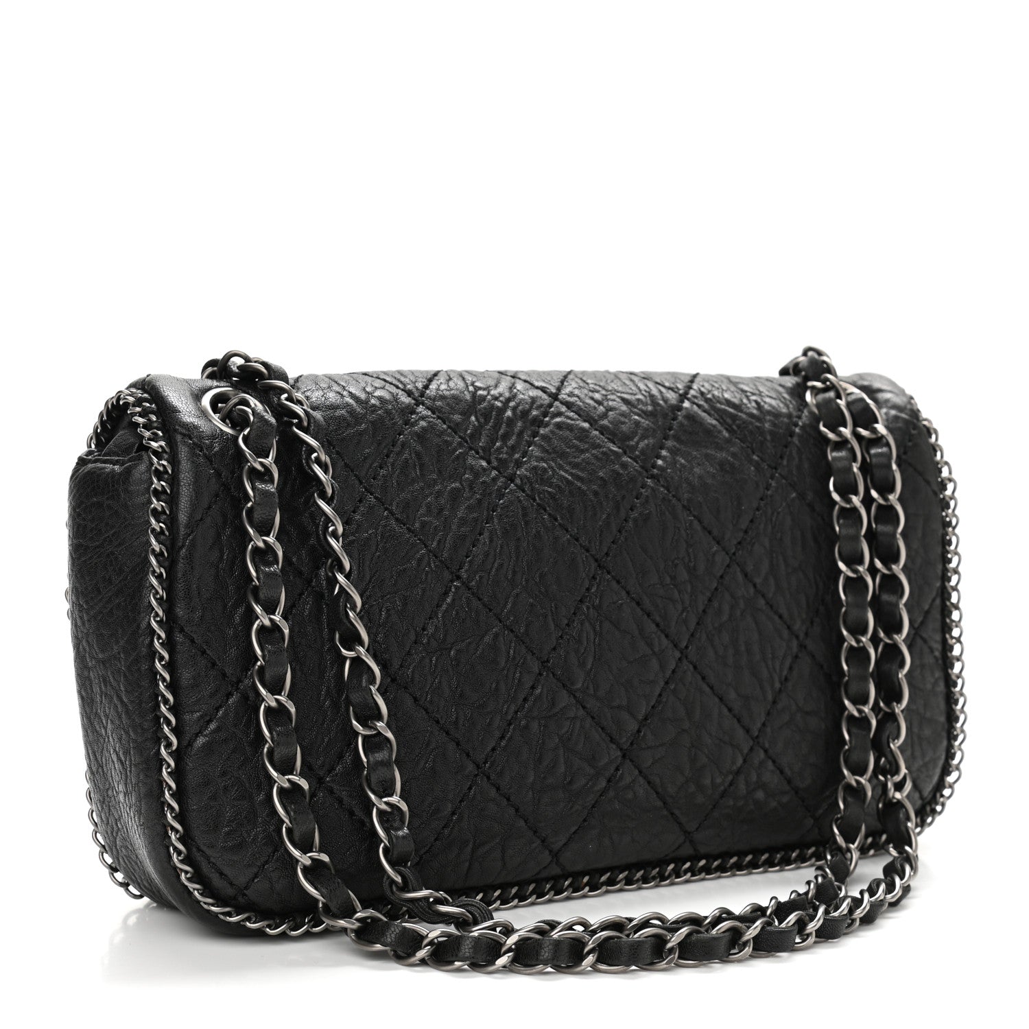 Chanel Distressed Lambskin Medium Leo Lion Flap Black 3 of 10