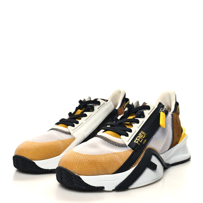 Fendi Nylon Suede Transparent Mens Fendi Flow Low Top Sneakers 7 Black Limone Tobacco 3 of 9