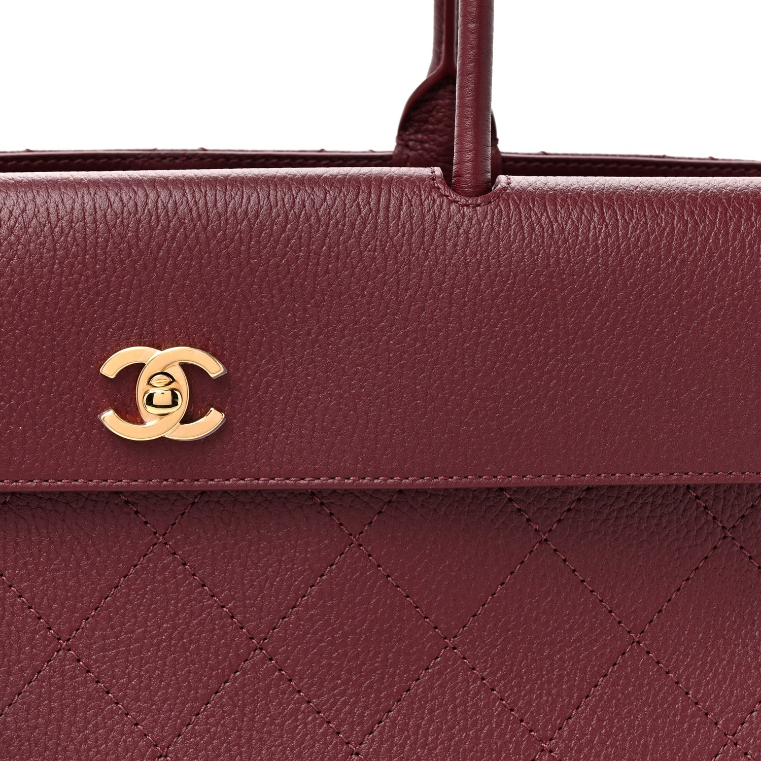 Chanel Grained Calfskin Stitched Urban Essentials Shopping Bag Dark Burgundy 8 of 11