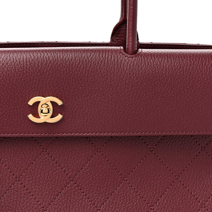 Chanel Grained Calfskin Stitched Urban Essentials Shopping Bag Dark Burgundy 8 of 11