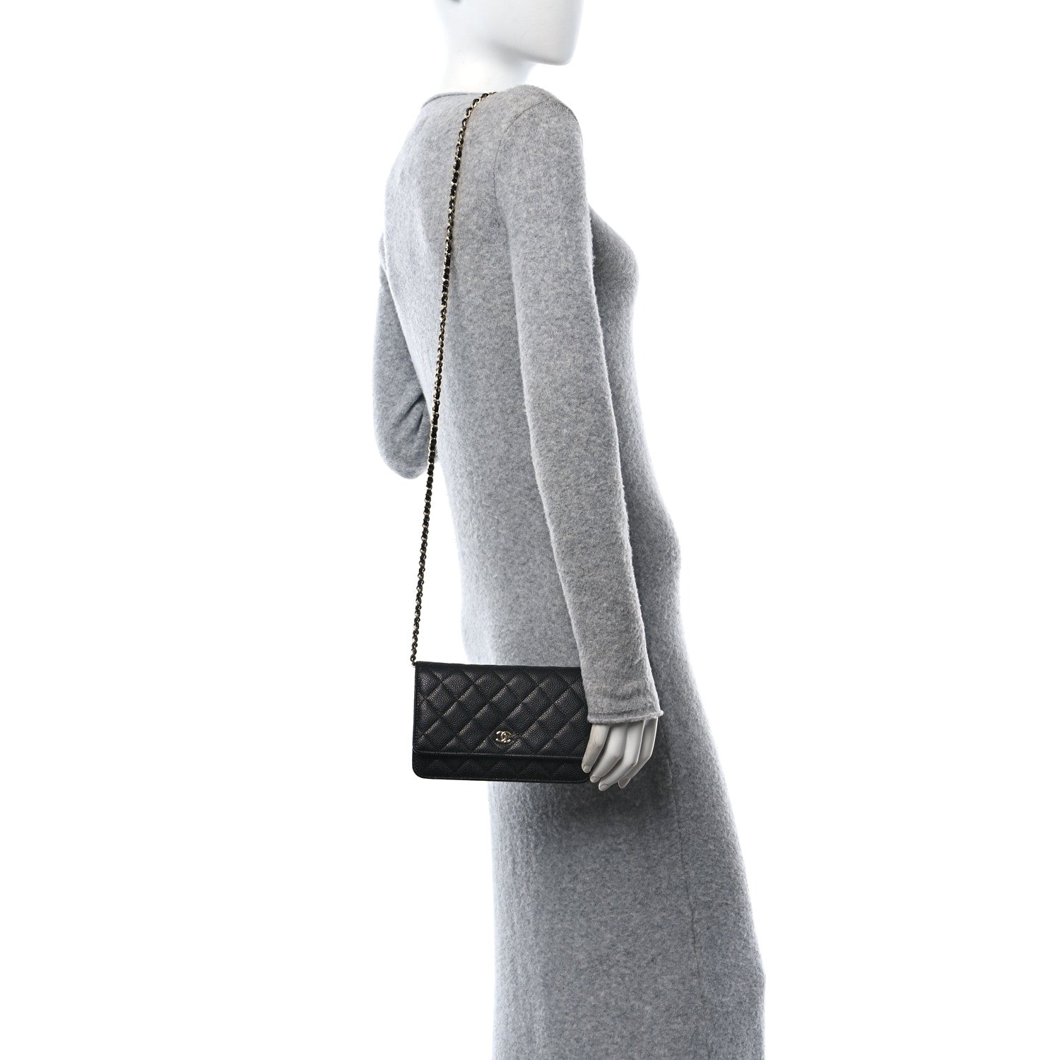 Chanel Caviar Quilted Wallet on Chain WOC Black 3 of 11