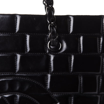 Chanel Vinyl Quilted Frozen Shopping Tote Black 8 of 15