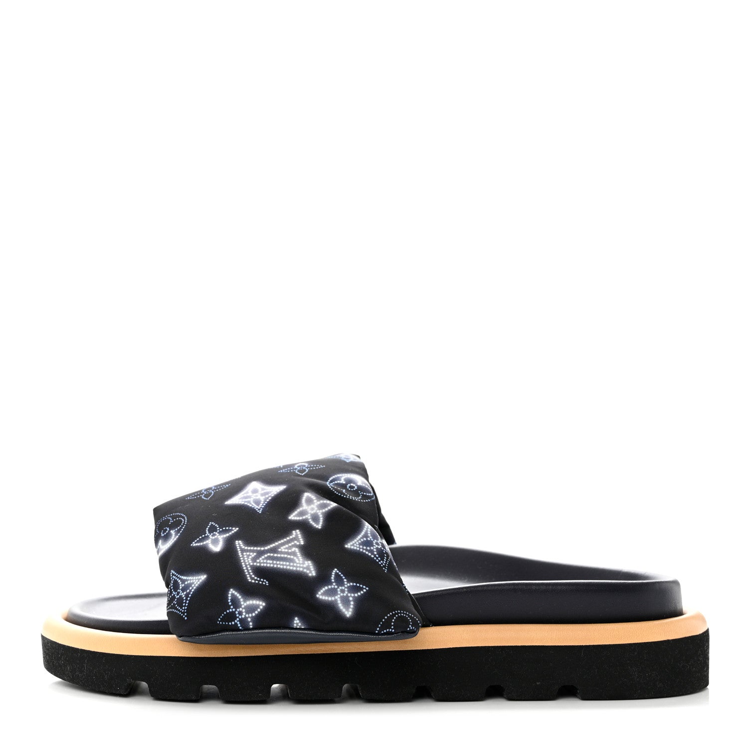 Louis Vuitton Nylon Monogram Womens Pool Pillow Comfort Mules 38 Navy Blue 1 of 7