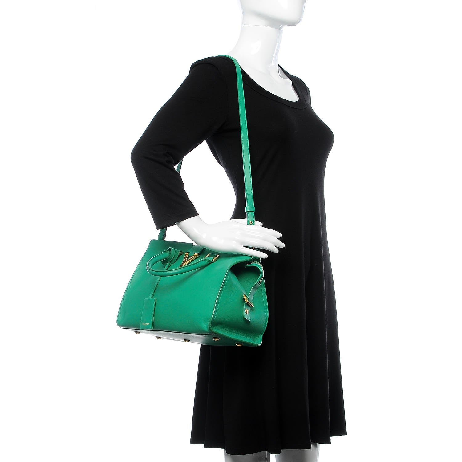 Saint Laurent Calfskin Small Classic Y Cabas Green 2 of 9
