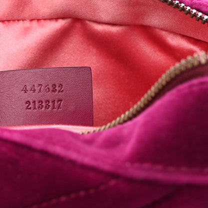 Gucci Velvet Matelasse Small GG Marmont Chain Shoulder Bag Fuchsia Violet Cyclamen 7 of 11