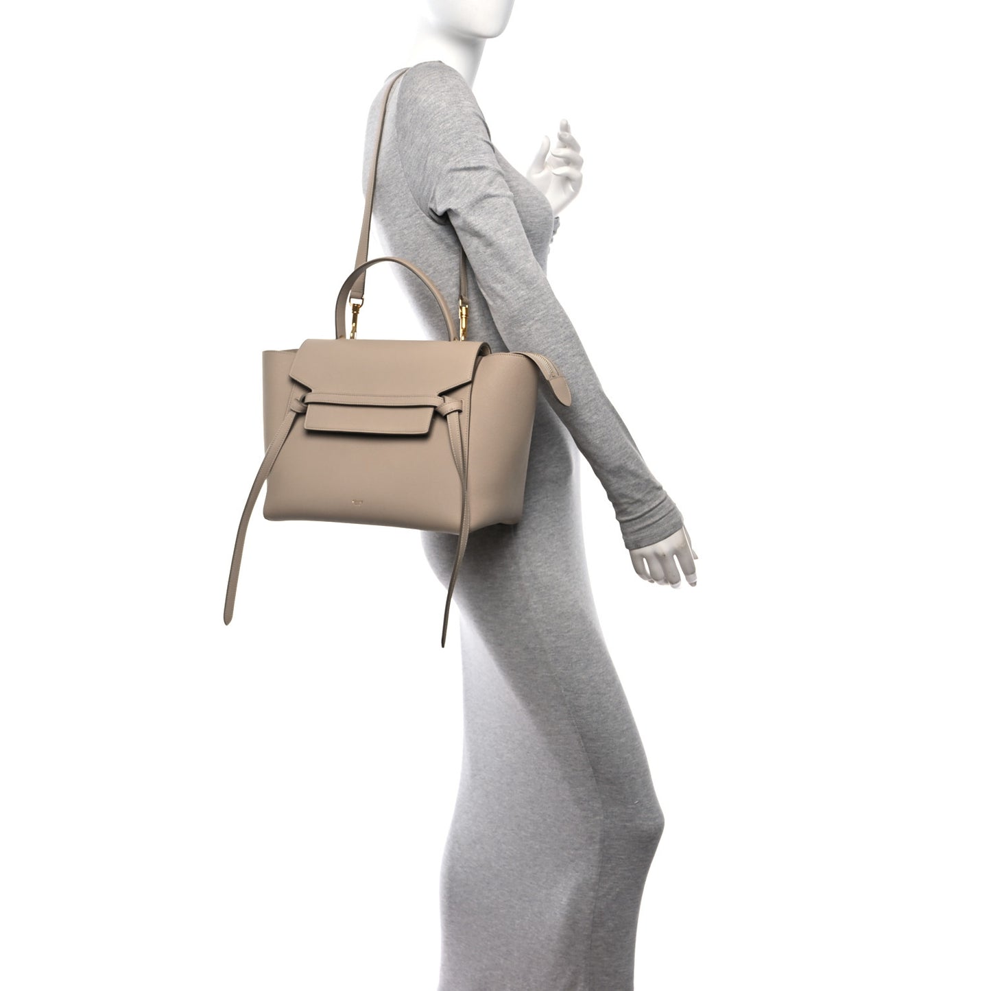 Grained Calfskin Mini Belt Bag Light Taupe