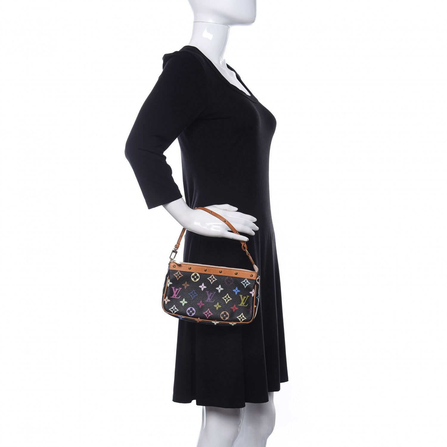 Louis Vuitton Monogram Multicolor Pochette Accessories Black 2 of 9