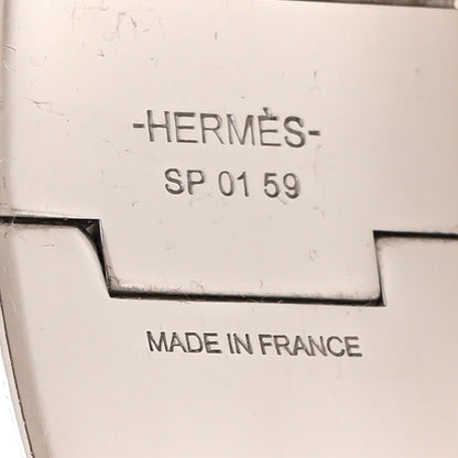 Hermes Enamel Printed Wide Bolduc Au Carre Hinged Bracelet Black White 4 of 4