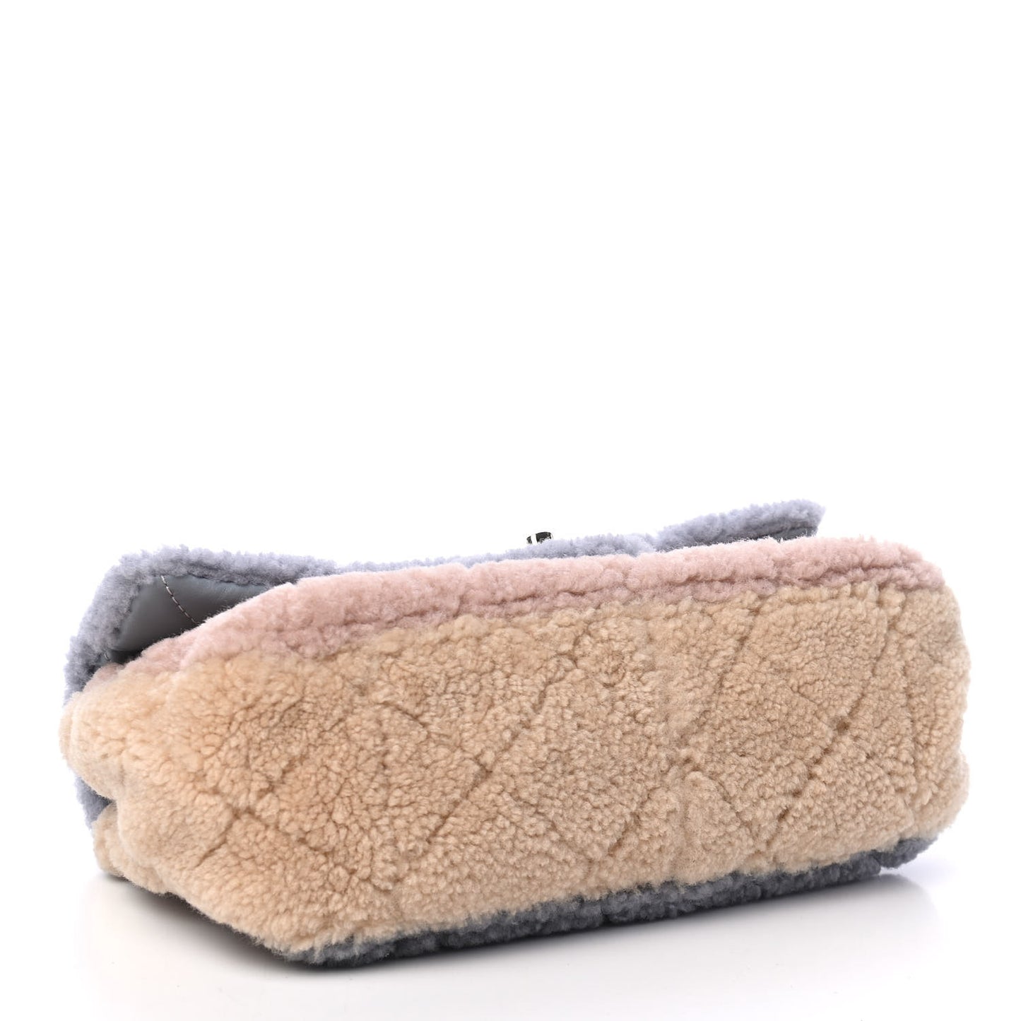 Shearling Sheepskin Single Flap Gray Pink Beige