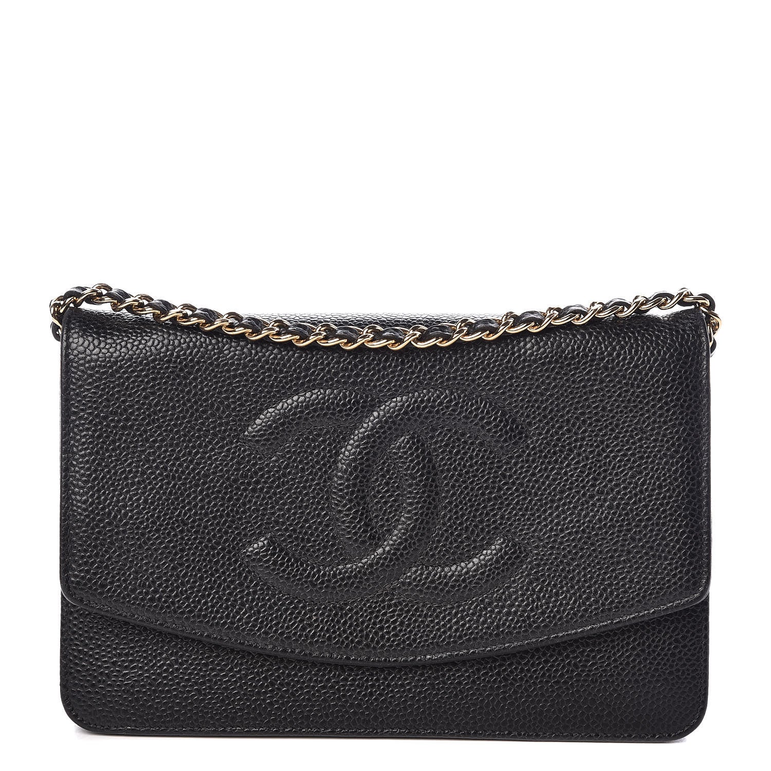 Chanel Caviar Timeless CC Wallet On Chain WOC Black 1 of 10