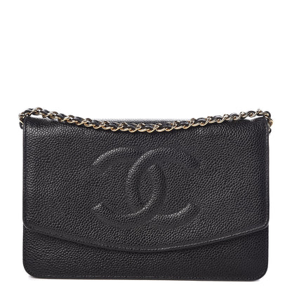 Chanel Caviar Timeless CC Wallet On Chain WOC Black 1 of 10