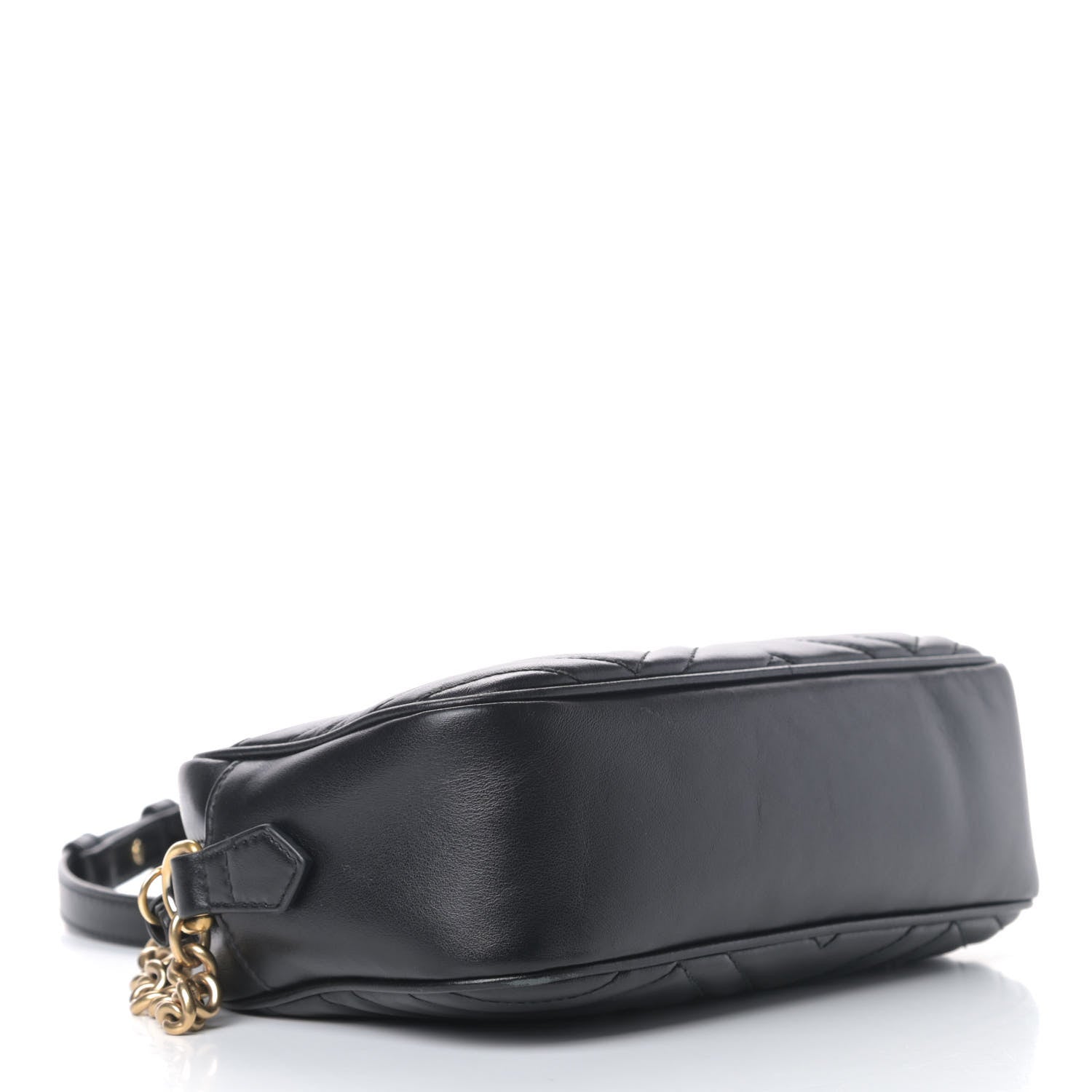 Gucci Calfskin Matelasse Small GG Marmont Chain Shoulder Bag Black 3 of 8