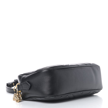 Gucci Calfskin Matelasse Small GG Marmont Chain Shoulder Bag Black 3 of 8