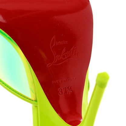 Christian Louboutin PVC Just Arch 100 Slide Sandals 37.5 Neon Yellow 6 of 9