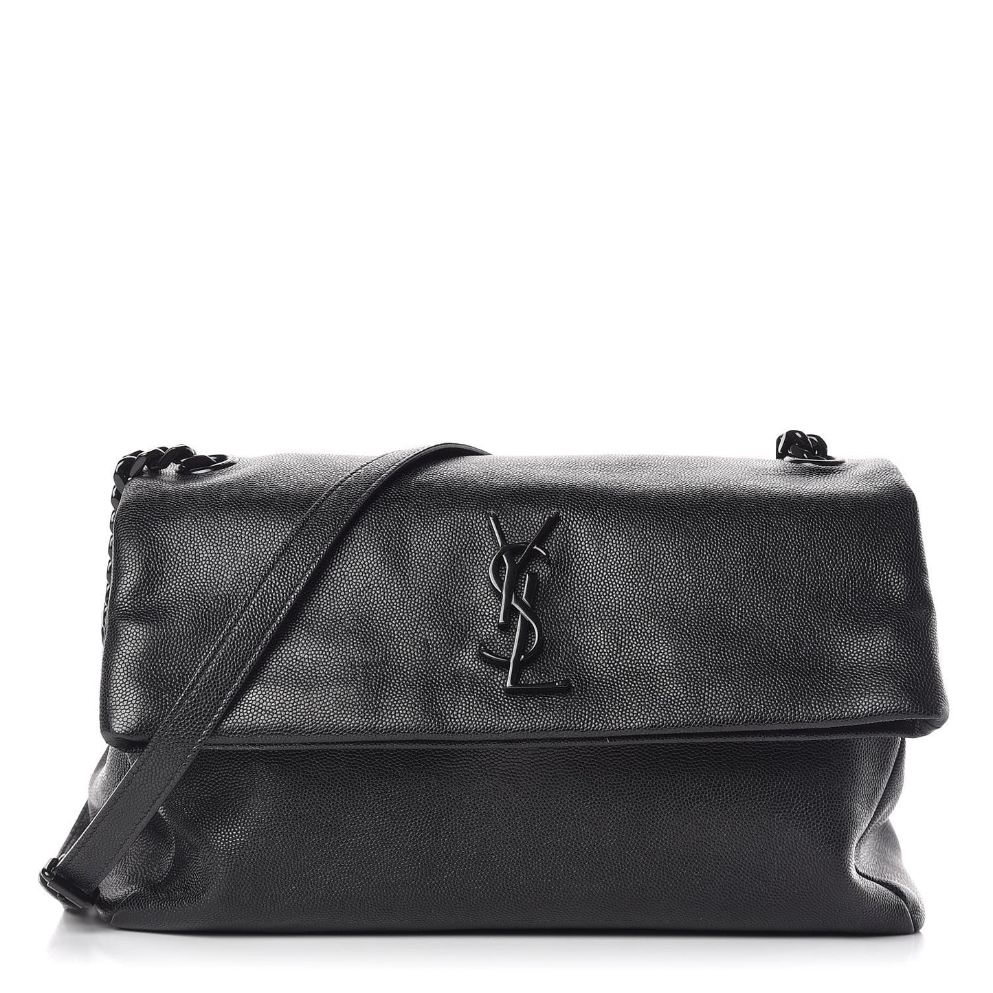 Grain De Poudre Medium West Hollywood Monogram Fold-Over Black