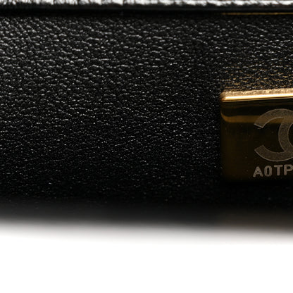 Chanel Shiny Lambskin Quilted Twisted Links Top Handle Flap Black 7 of 11
