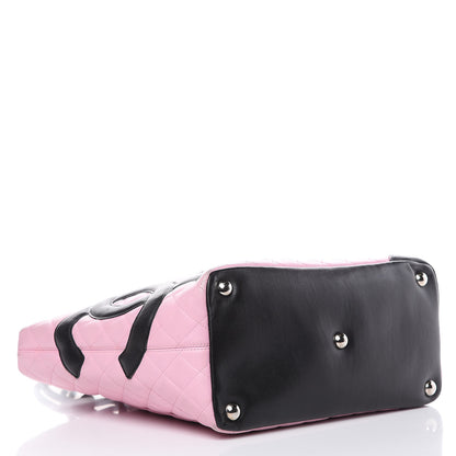 Chanel Calfskin Quilted Large Cambon Tote Pink Black 4 of 11
