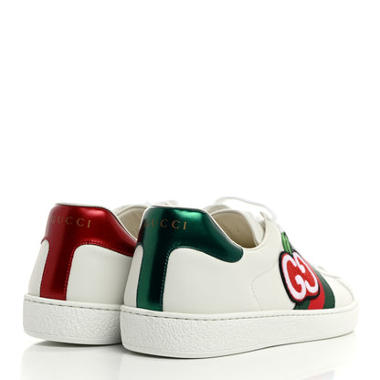 Gucci Calfskin Web GG Apple Embroidered Mens Ace Sneakers 8 White 4 of 9
