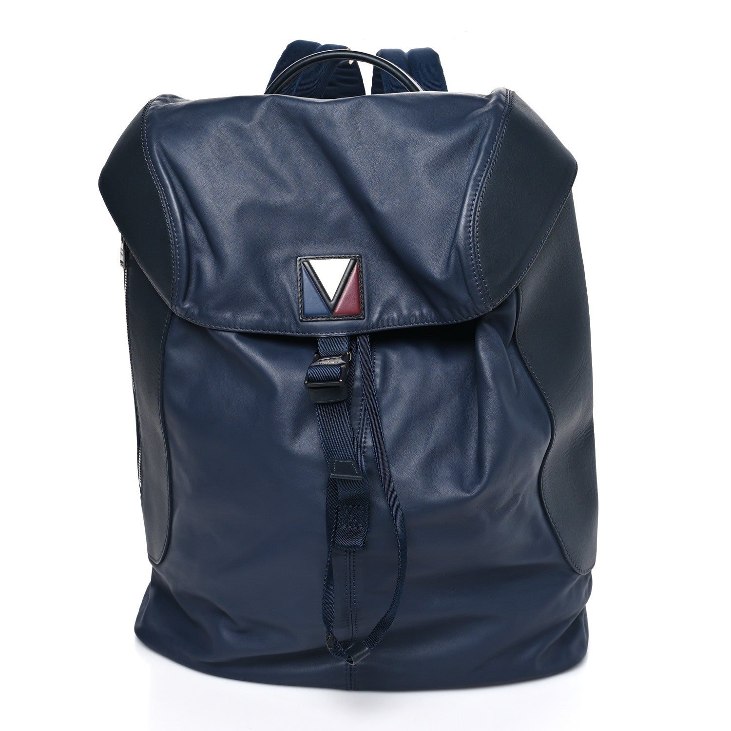 Louis Vuitton Calfskin Nylon V Line Pulse Backpack Navy 1 of 9