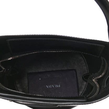 Prada Tessuto Spazzolato Ouverture Bucket Bag Black 5 of 5