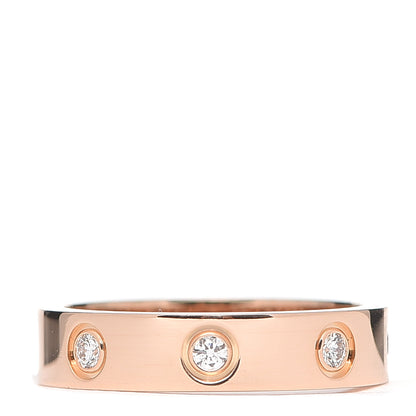Cartier 18K Pink Gold 8 Diamond 4mm LOVE Wedding Band Ring 48 4.5 1 of 6