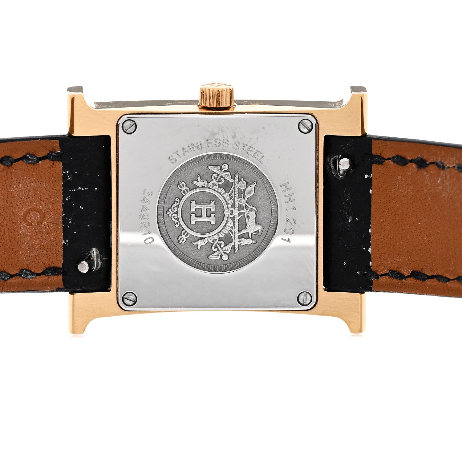 Hermes Stainless Steel Epsom 21mm Heure H Hour Quartz Watch Noir 4 of 5