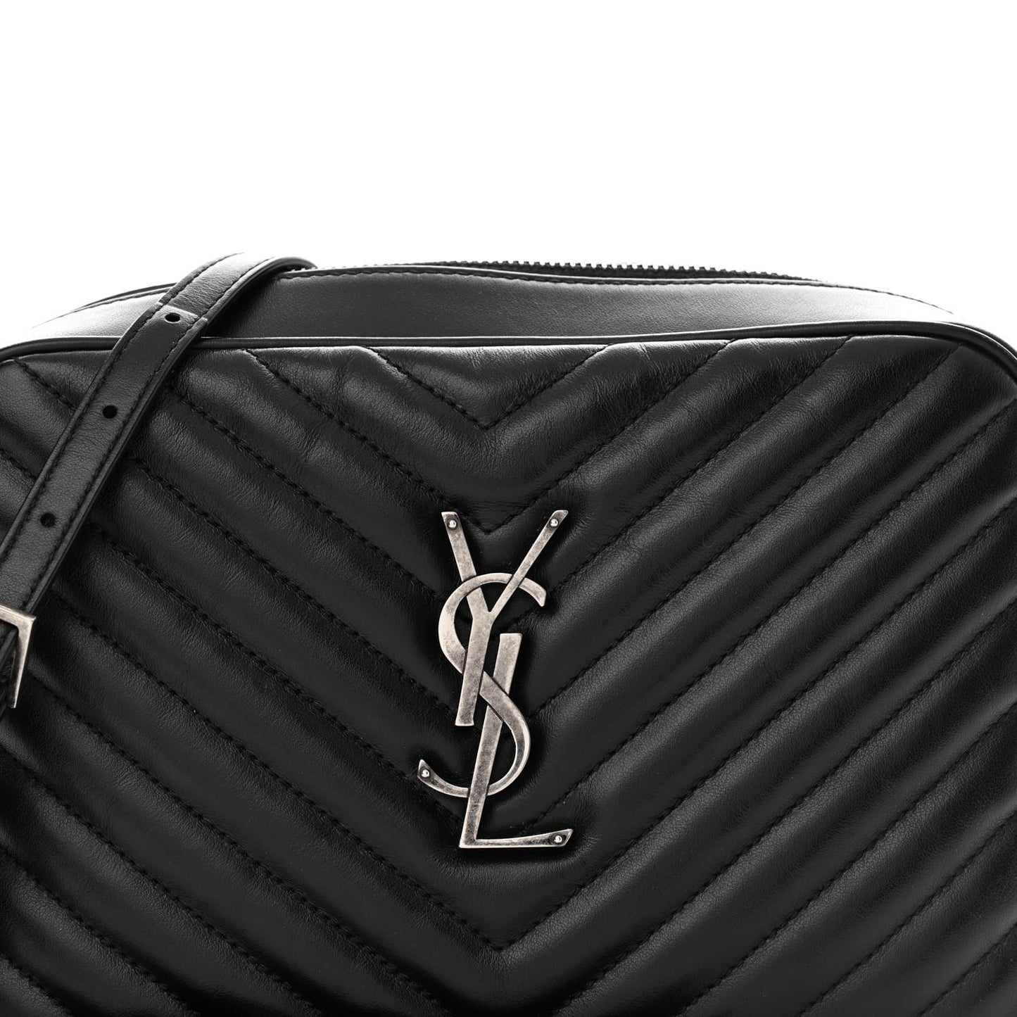Calfskin Matelasse Monogram Lou Camera Bag Black