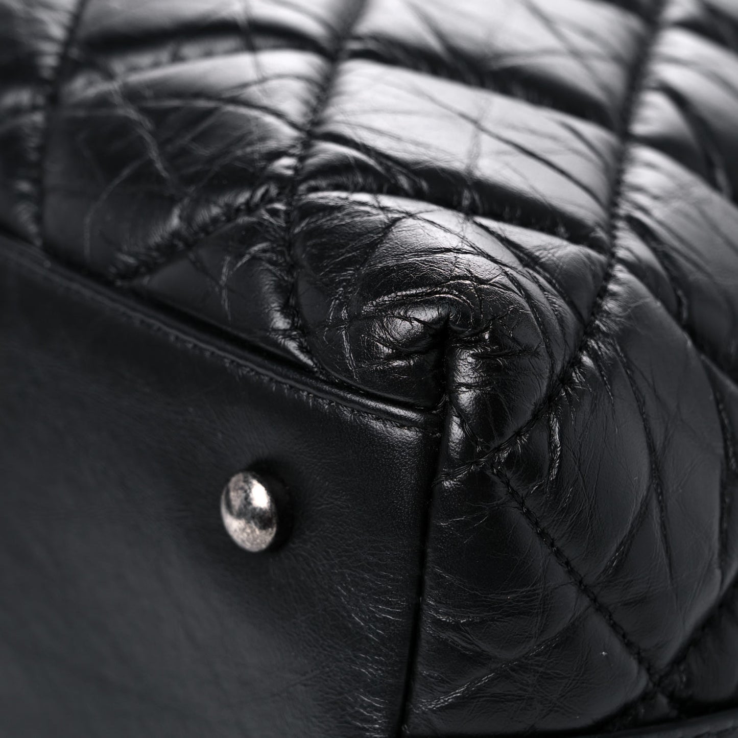 Aged Calfskin Small Bowling Bag Black