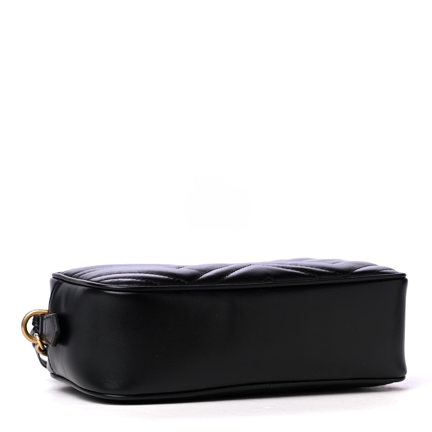 Gucci Calfskin Matelasse Small GG Marmont Chain Shoulder Bag Black 3 of 4