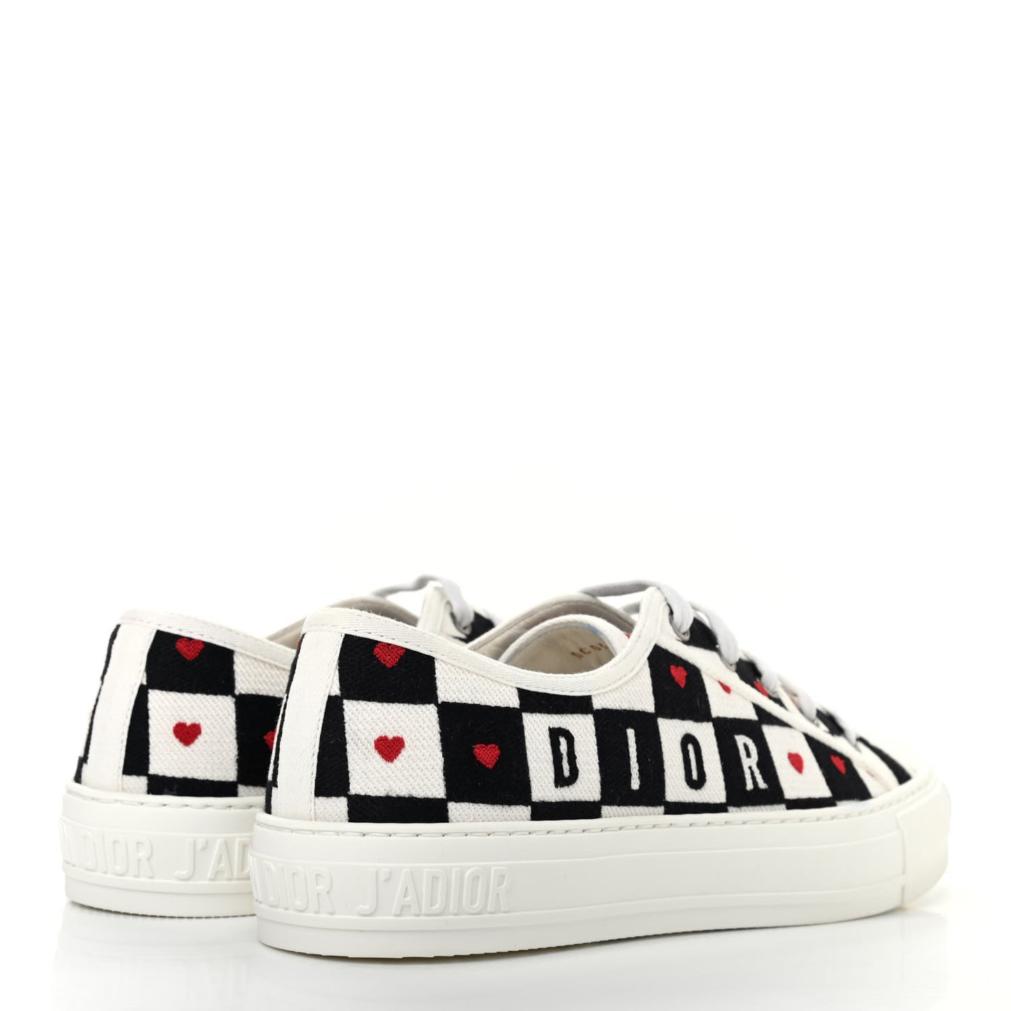 Canvas Dioramour Walk'N'Dior Low Top Sneakers 40 White Black Red