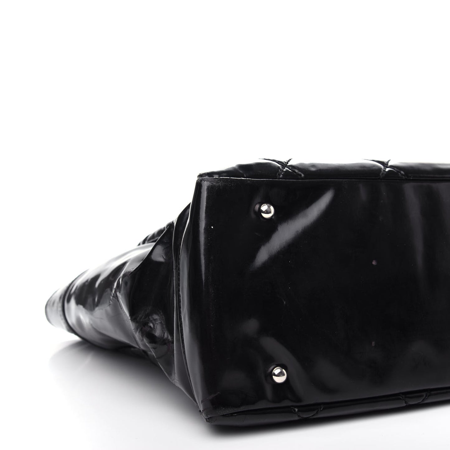 Vinyl Quilted Large Paris Biarritz Tote Black