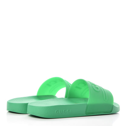 Gucci Rubber Logo Stamped Mens Slide Sandals 7 Verde 4 of 11
