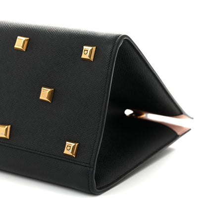 Salvatore Ferragamo Hammered Calfskin Medium The Studio Box Bag Black 9 of 9