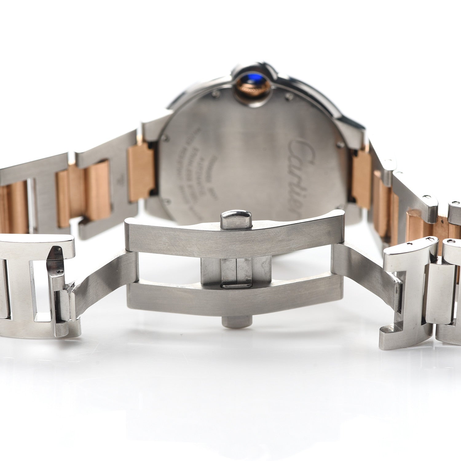 Cartier Stainless Steel 18K Pink Gold 42mm Ballon Bleu De Automatic Watch Brown 5 of 5