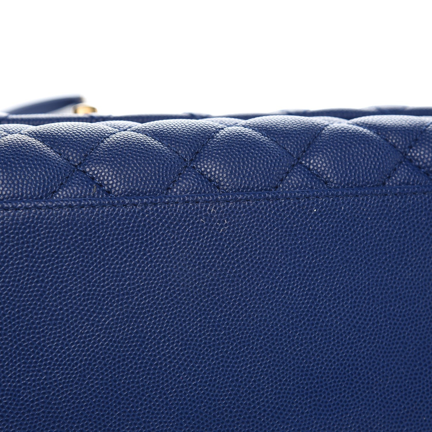 Chanel Caviar Elaphe Quilted Small Coco Handle Flap Dark Blue 8 of 9