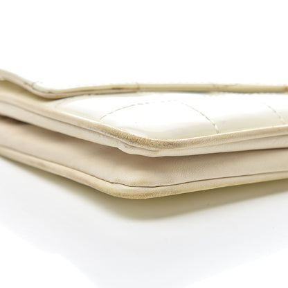 Chanel Patent Square Stitched CC Flap Clutch White 9 of 21