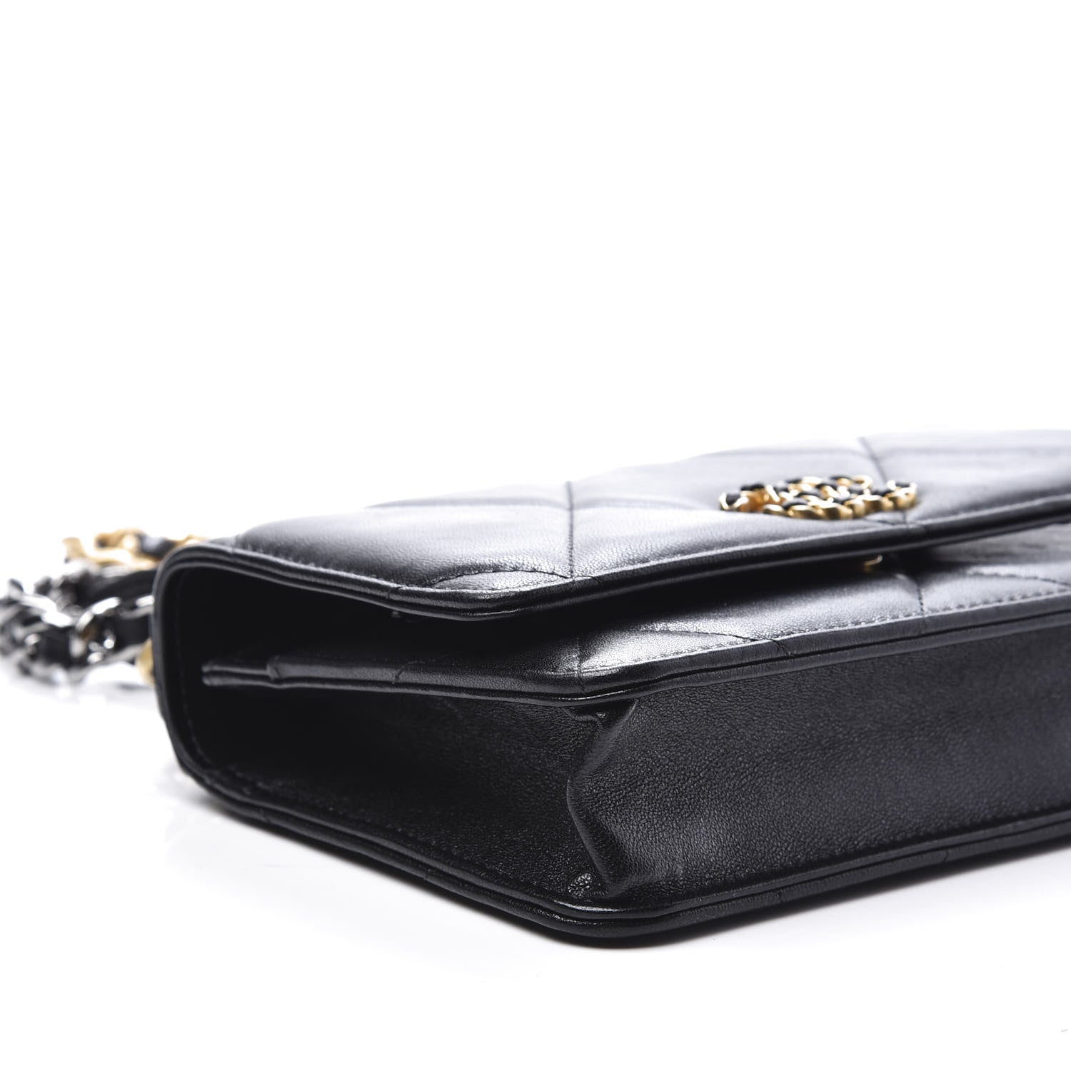 Chanel Goatskin Quilted 19 Wallet On Chain WOC Black 10 of 13