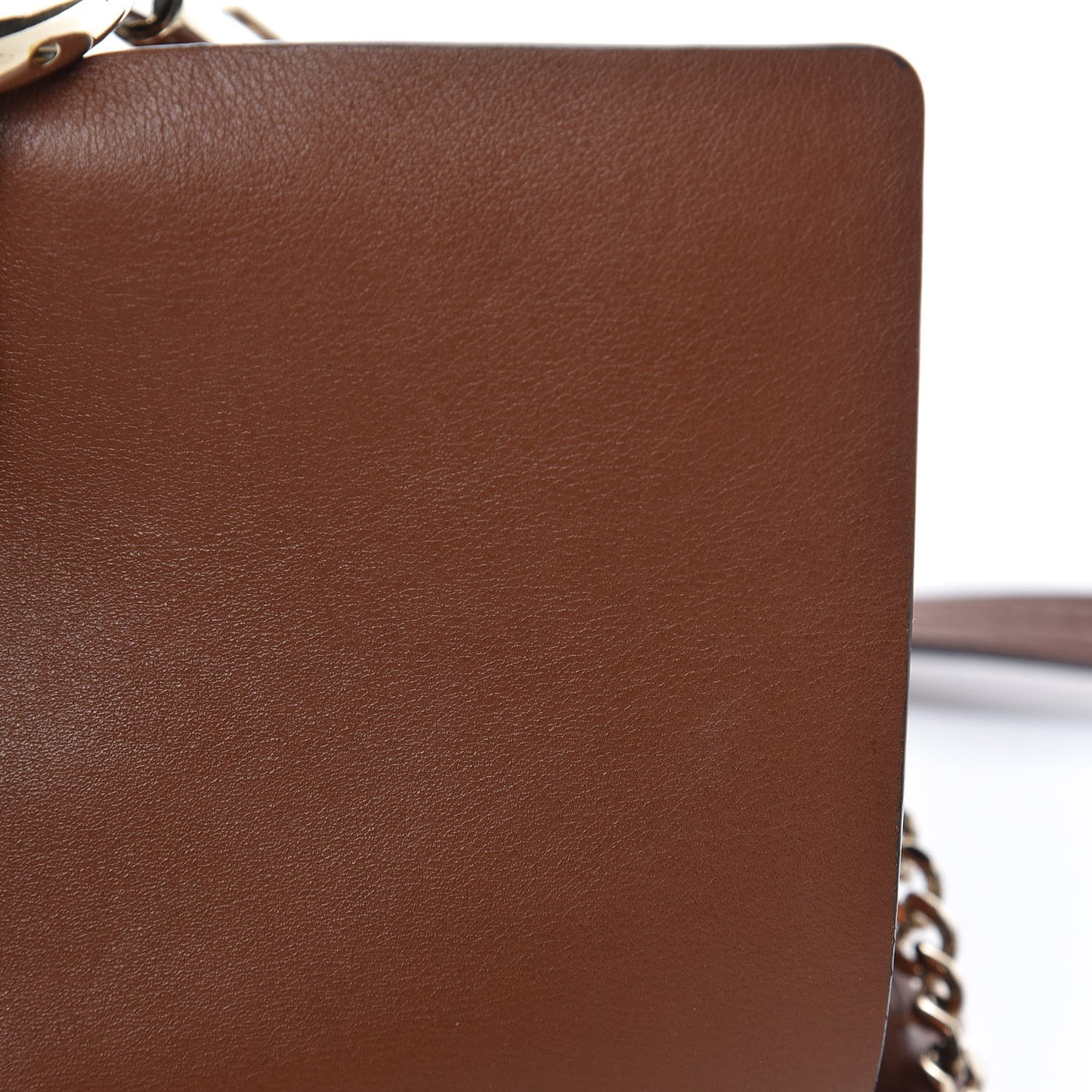Suede Calfskin Small Faye Shoulder Bag Tobacco