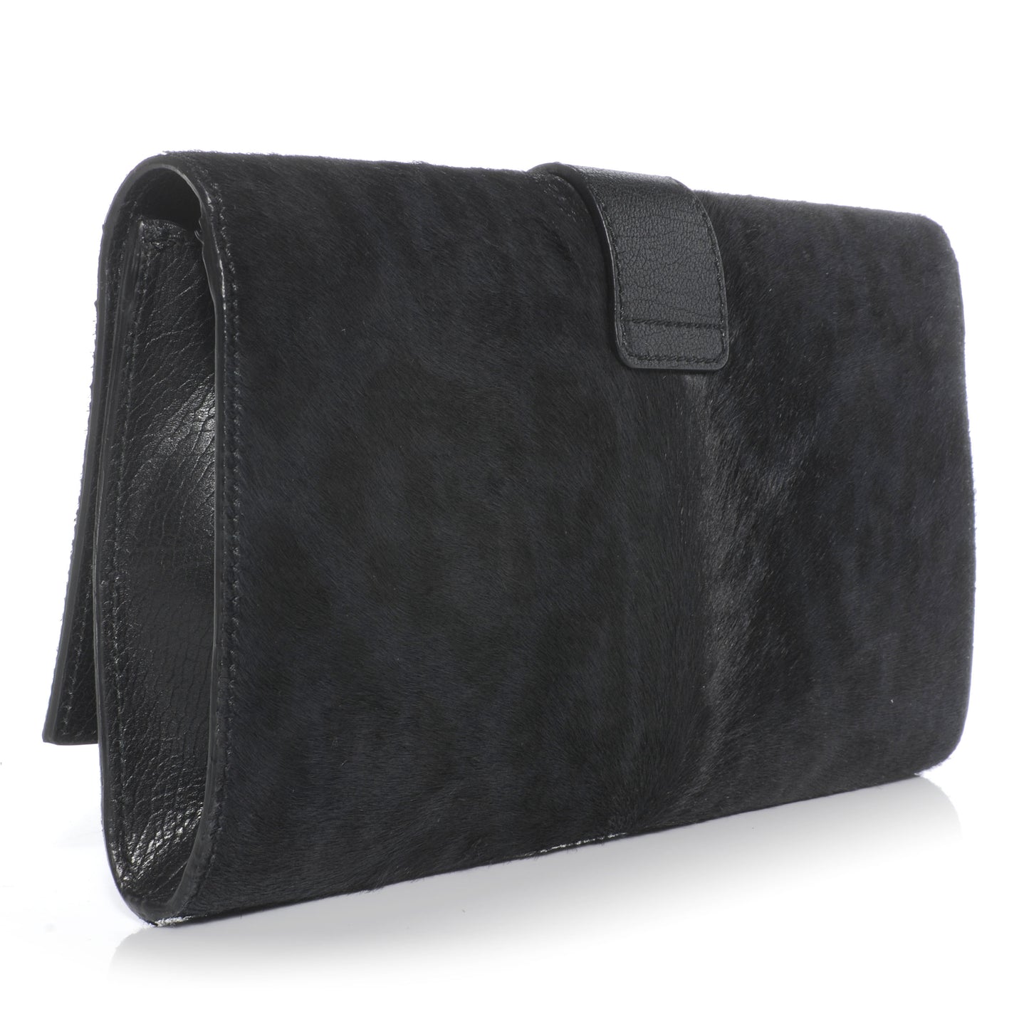 Calf Hair and Leather ChYc Clutch Black