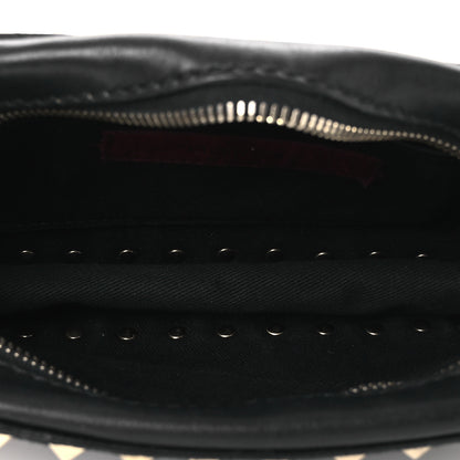 Valentino Garavani Calfskin Suede Rockstud Camera Crossbody Bag Black 5 of 15