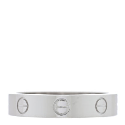 Cartier 18K White Gold Diamond 4mm LOVE Wedding Band Ring 52 6 3 of 5