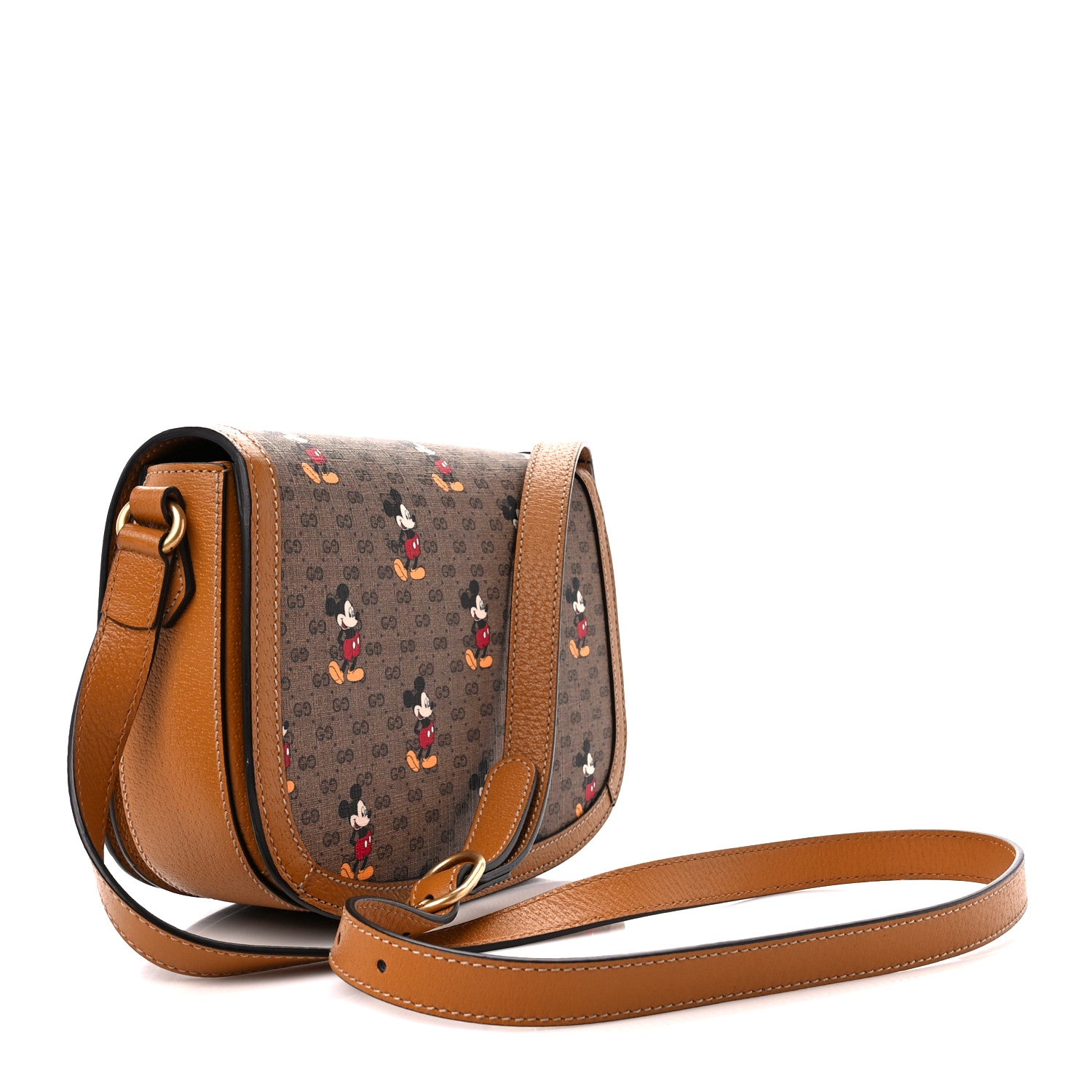 Gucci X DISNEY Mini Vintage GG Supreme Monogram Mickey Mouse Small Flap Messenger Bag Beige Vintage Sun Oil 3 of 12