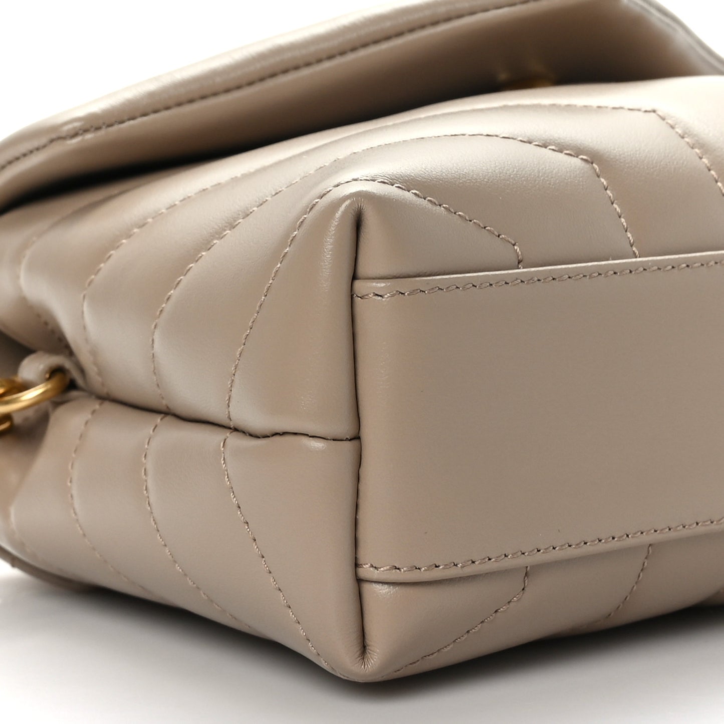 Calfskin Y Quilted Monogram Toy Loulou Crossbody Bag Dark Beige