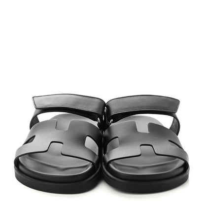Hermes Calfskin Womens Chypre Sandals 36 Black 2 of 9
