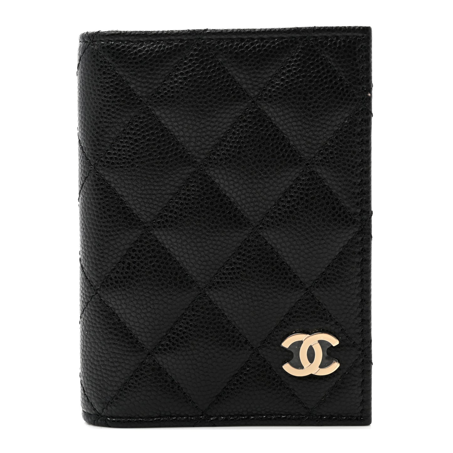 Caviar Quilted Card Holder Wallet Black