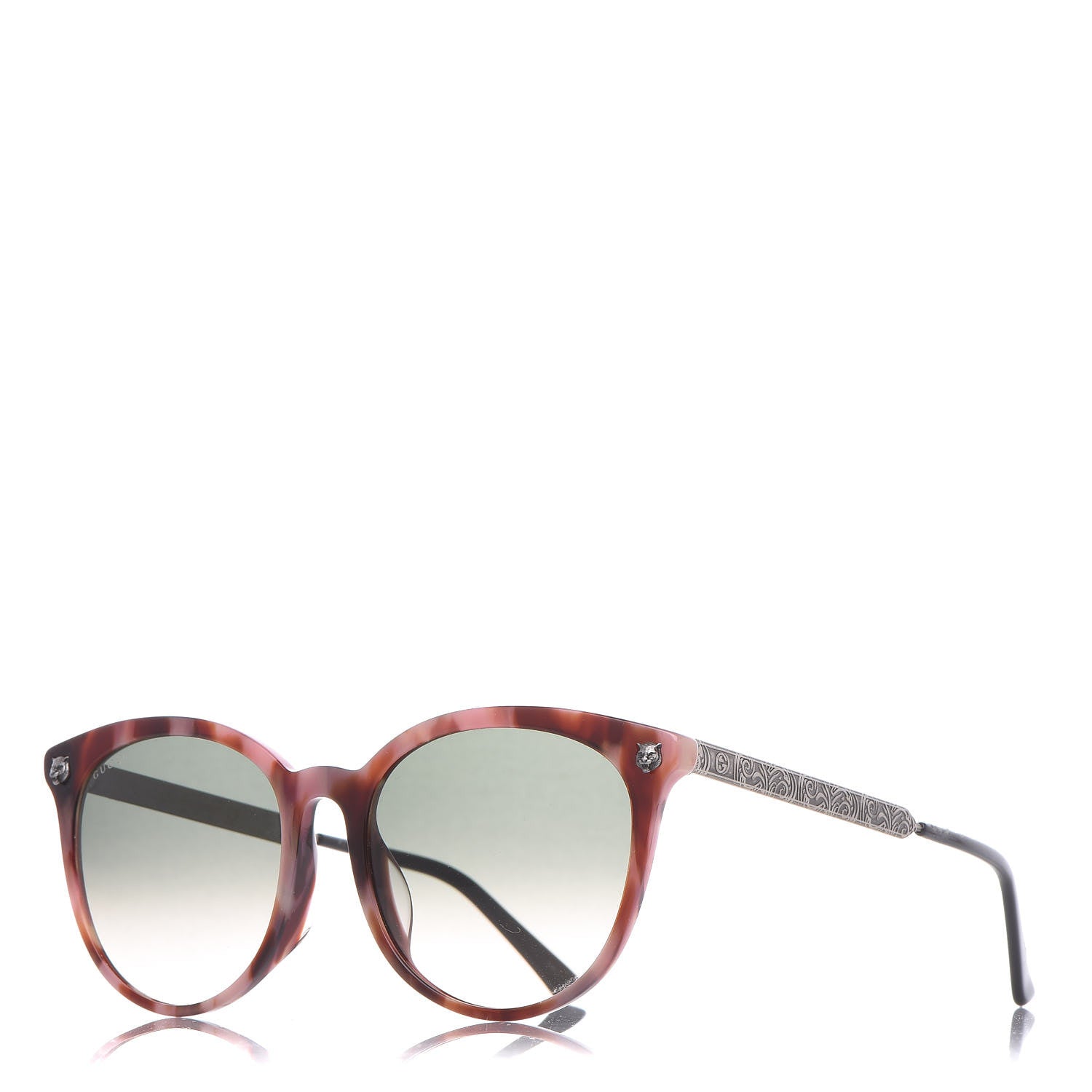 Gucci Metal Tiger GG0224SK Sunglasses Havana Pink Brown 1 of 7
