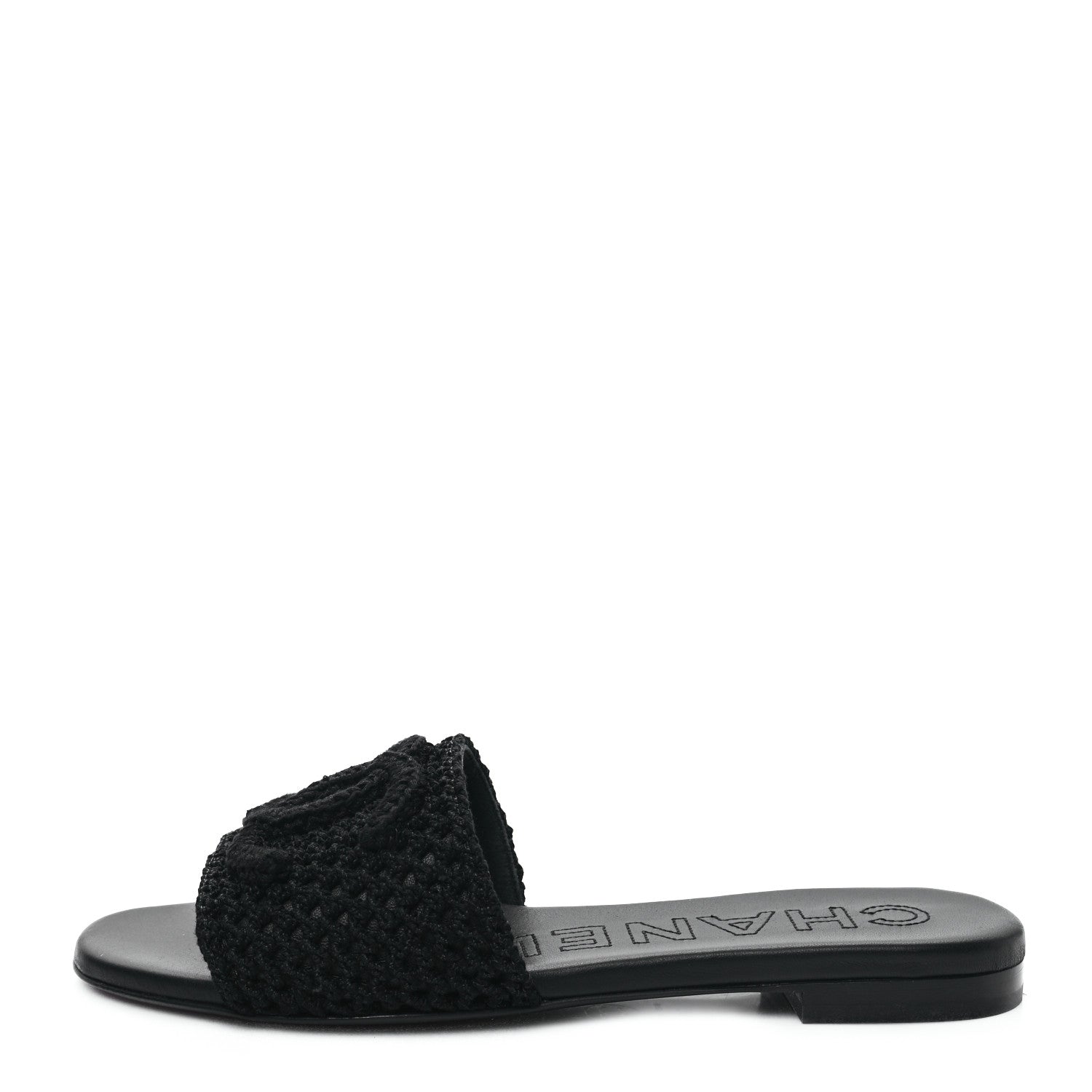 Chanel Crochet CC Mules Sandals 39 Black 1 of 9