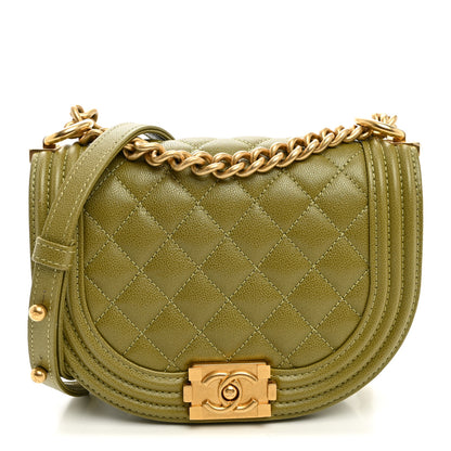 Chanel Caviar Quilted Small Boy Messenger Bag Green 1 of 10