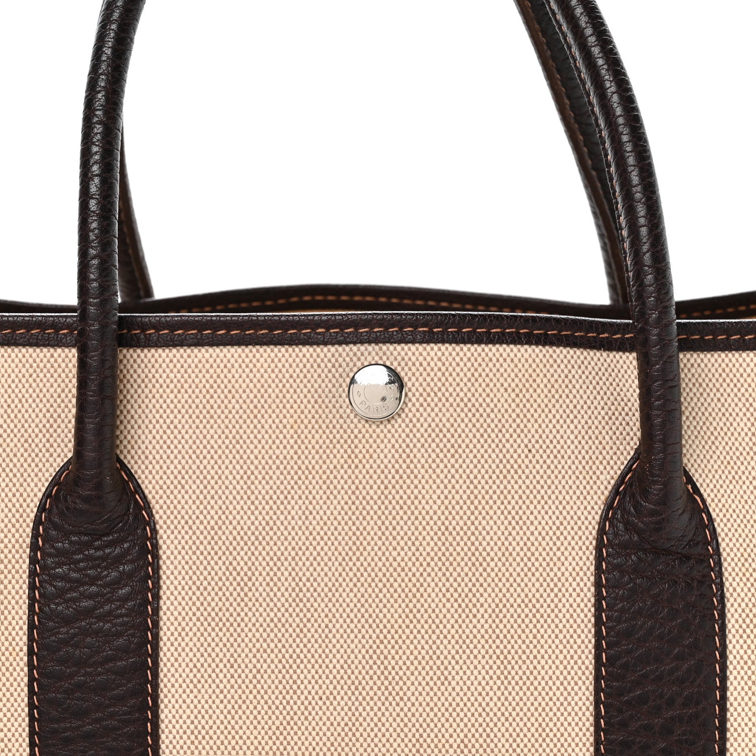 Hermes Buffle Skipper Toile Garden Party 36 MM Tote Marron Fonce 5 of 8