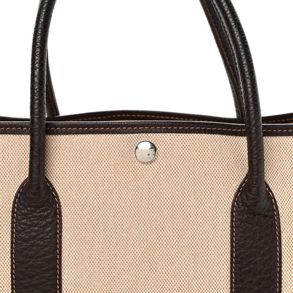 Hermes Buffle Skipper Toile Garden Party 36 MM Tote Marron Fonce 5 of 8